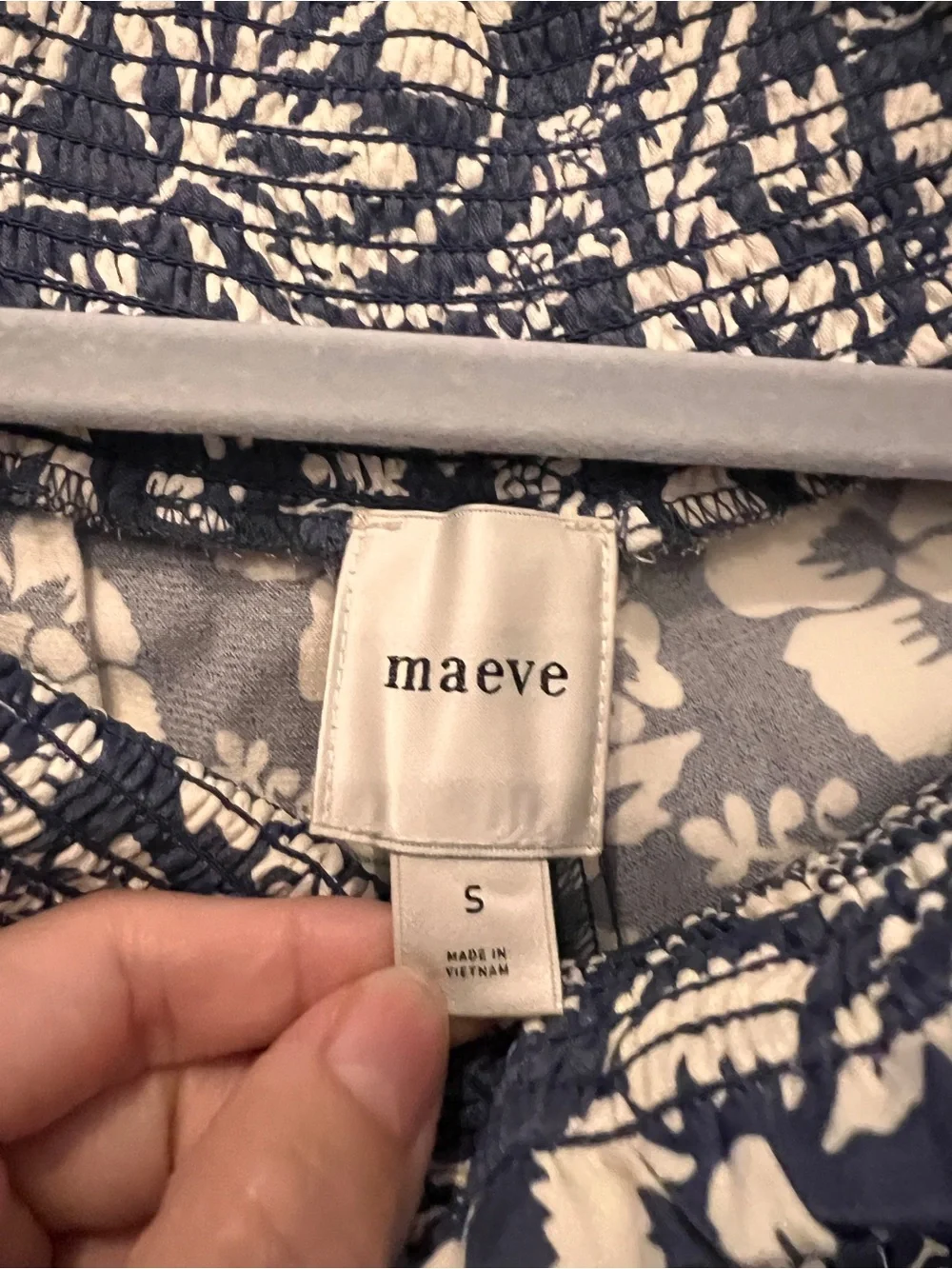 Anthropologie mauve a Women's Navy & White Floral Wide-Leg Pants